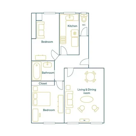 Parisian 2 Bedrooms Marais - Bastille Daire
